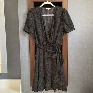 🖤 Como Vintage Black/White Polka-Dot Faux Wrap Mini Dress | Size M 🖤